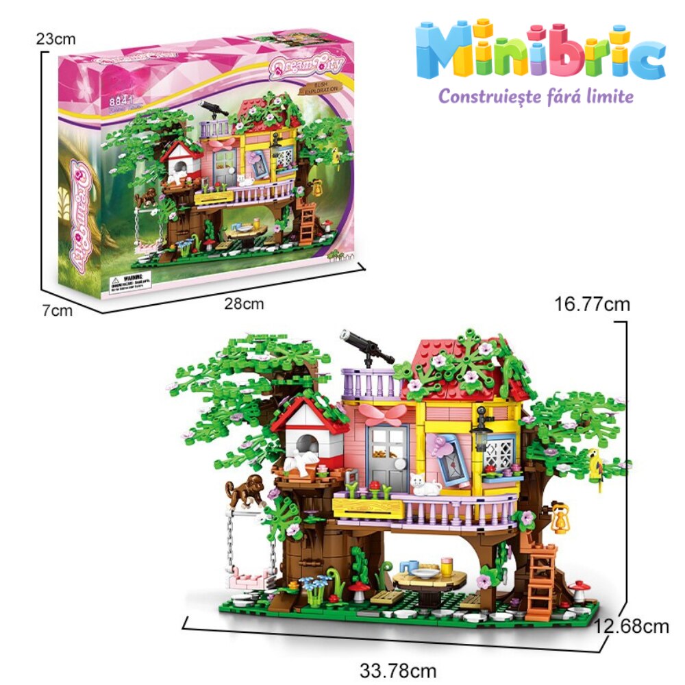 Set de Constructie cu Piese Tip Blocuri Jucarie Constructie MiniBric Bush Exploration