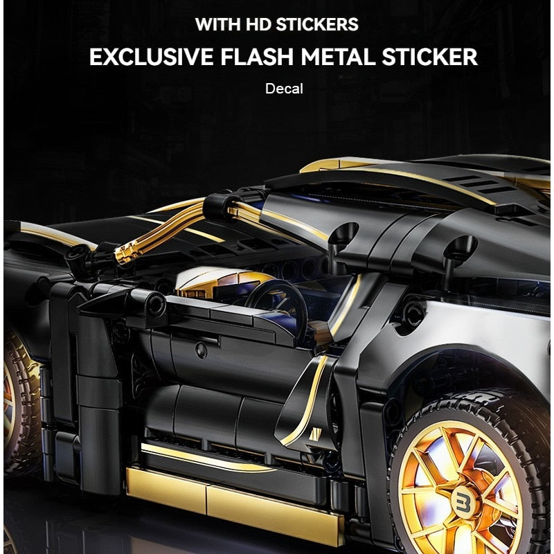 Set de Constructie cu 1368 Piese Tip Blocuri Constructie MiniBric Bugatti Veyron