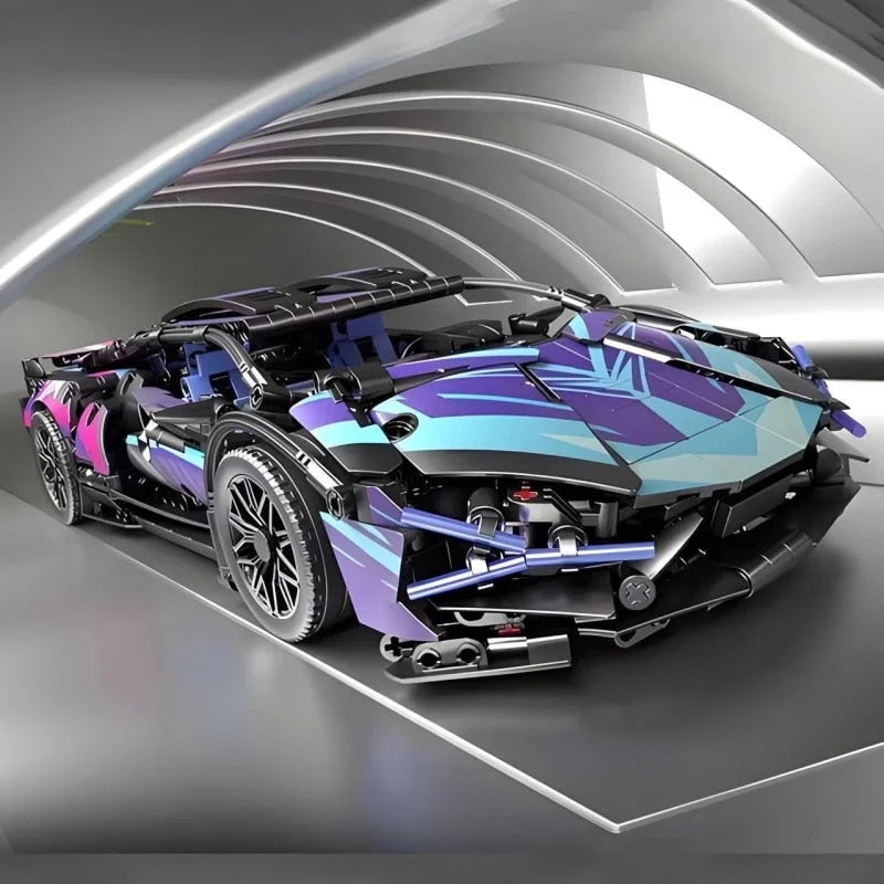 Set de Constructie cu 1314 Piese Tip Blocuri Constructie MiniBric Lamborghini Sian