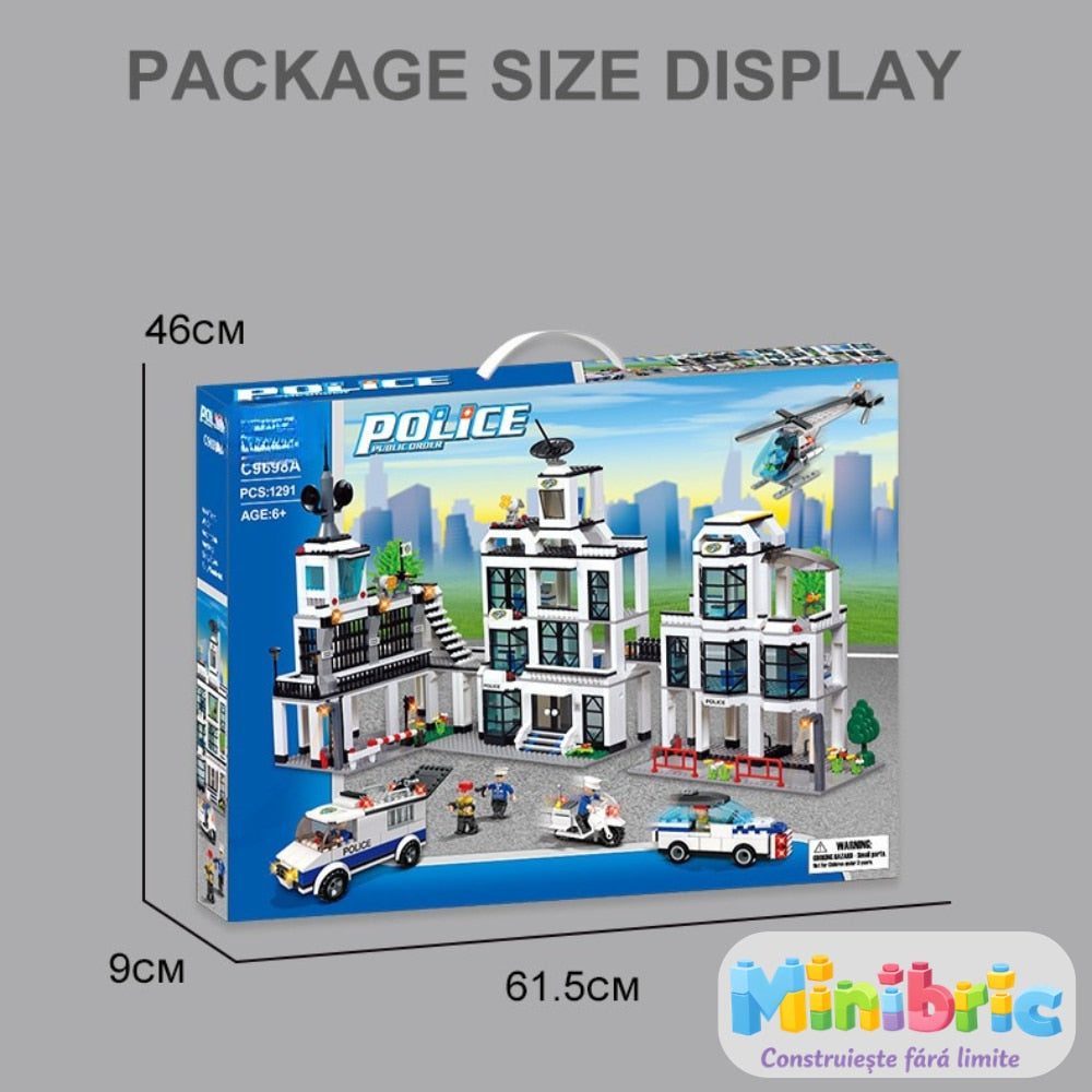 Set de Constructie cu Piese Tip Blocuri Constructie MiniBric Police Order