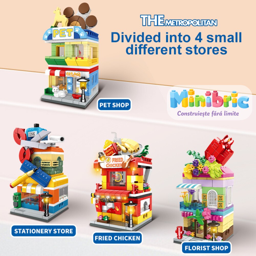 Set de Constructie cu Piese Tip Blocuri Constructie MiniBric The Metropolitan
