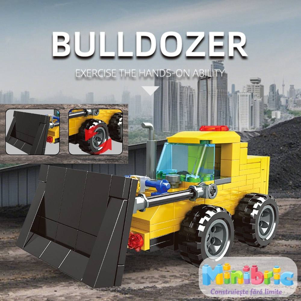 Set de Constructie cu Piese Tip Blocuri Constructie MiniBric Concrete Mixer Truck