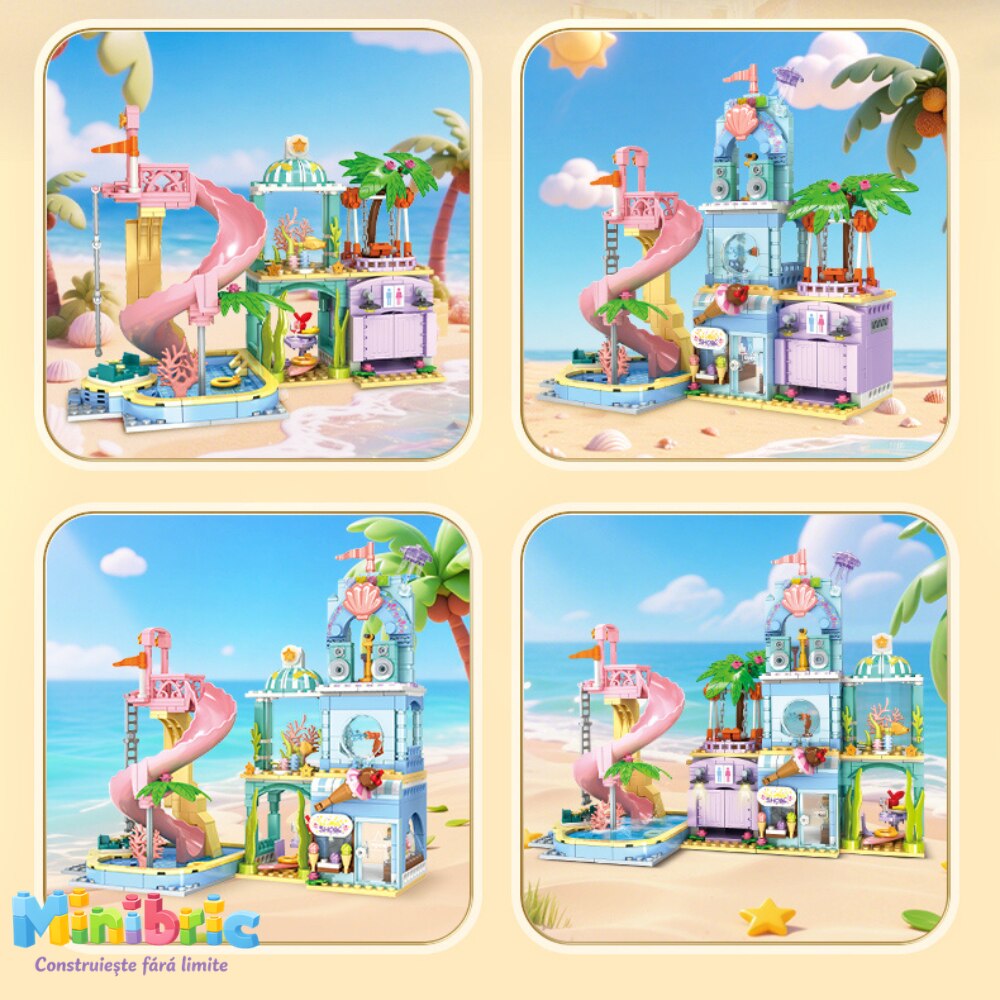 Set de Constructie cu Piese Tip Blocuri Constructie MiniBric Carnival Beach