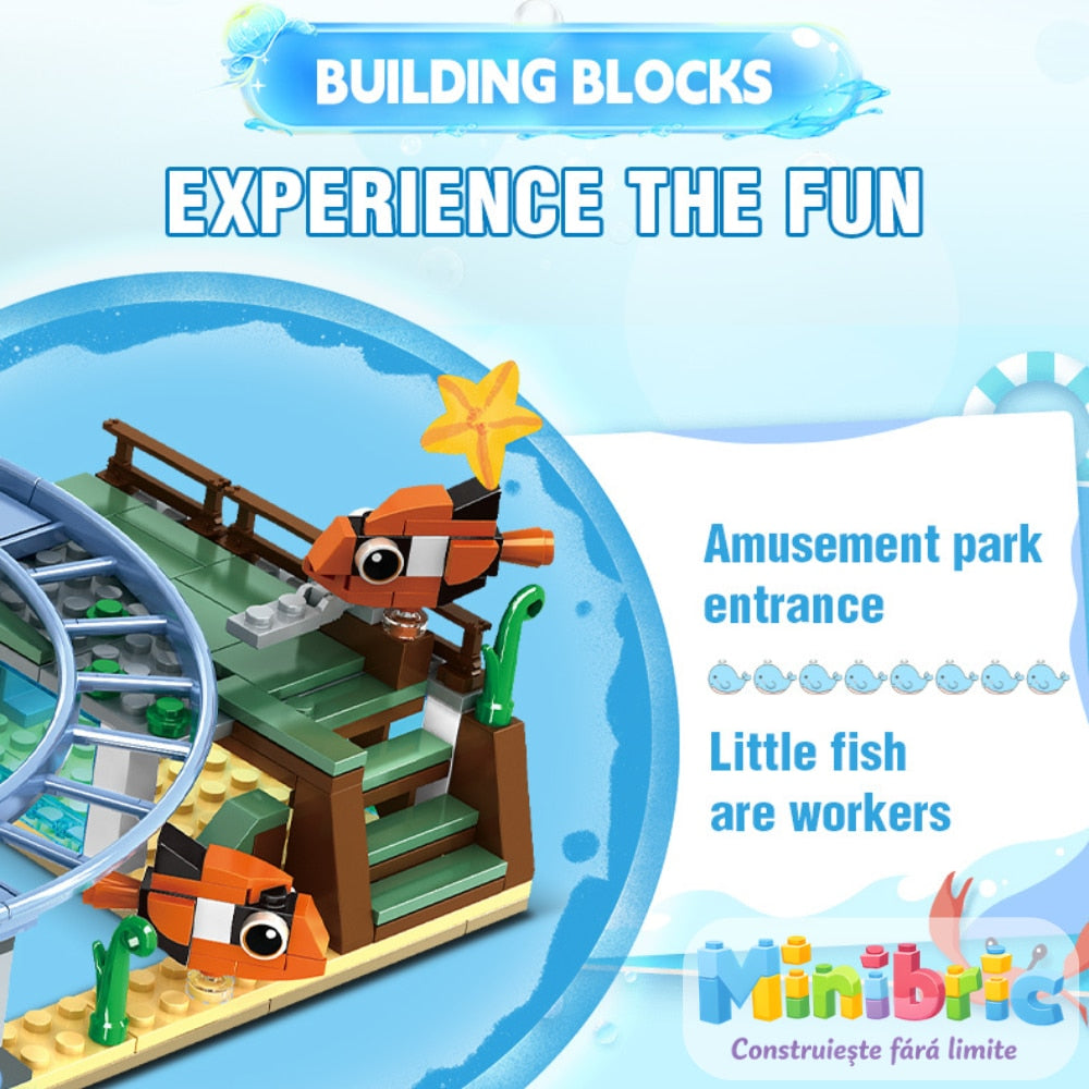 Set de Constructie cu Piese Tip Blocuri Constructie MiniBric Ocean Roller Coaster Adventure
